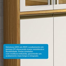 Paneleiro 70cm Duplo com 4 Portas e Vidro Reflecta 100% Mdf Barbados Espresso Móveis - 6
