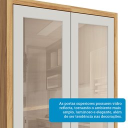 Paneleiro 70cm Duplo com 4 Portas e Vidro Reflecta 100% Mdf Barbados Espresso Móveis - 8