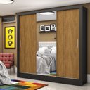 Ver imagem 1 de Guarda-roupa Casal 3 Portas com Espelho Santiago Plus Espresso Móveis