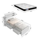 Ver mais imagens de Cama Isa Solteiro Branco com Baú na Cabeceira + Colchão