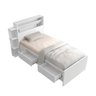 Cama Isa Solteiro Branco com Baú na Cabeceira + Colchão - 5