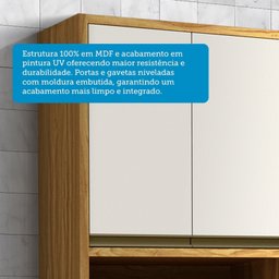 Paneleiro 70cm 3 Portas e 2 Gavetas com Espaço para Micro-ondas 100% Mdf Barbados Espresso Móveis - 6