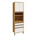 Ver imagem 3 de Paneleiro 70cm 3 Portas e 2 Gavetas com Espaço para Micro-Ondas 100% MDF Barbados Espresso Móveis Be