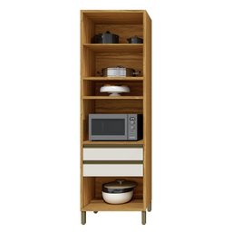 Paneleiro 70cm 3 Portas e 2 Gavetas com Espaço para Micro-ondas 100% Mdf Barbados Espresso Móveis - 3