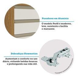 Paneleiro 70cm 3 Portas e 2 Gavetas com Espaço para Micro-ondas 100% Mdf Barbados Espresso Móveis - 9