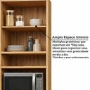 Ver mais imagens de Paneleiro 70cm 3 Portas e 2 Gavetas com Espaço para Micro-Ondas 100% MDF Barbados Espresso Móveis Be