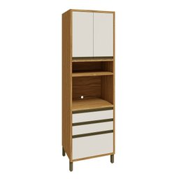 Paneleiro 70cm 3 Portas e 2 Gavetas com Espaço para Micro-ondas 100% Mdf Barbados Espresso Móveis - 4