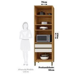 Paneleiro 70cm 3 Portas e 2 Gavetas com Espaço para Micro-ondas 100% Mdf Barbados Espresso Móveis - 5