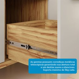 Paneleiro 70cm 3 Portas e 2 Gavetas com Espaço para Micro-ondas 100% Mdf Barbados Espresso Móveis - 8