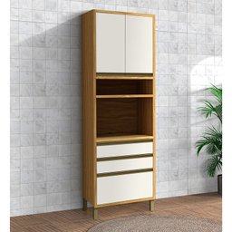 Paneleiro 70cm 3 Portas e 2 Gavetas com Espaço para Micro-ondas 100% Mdf Barbados Espresso Móveis - 2