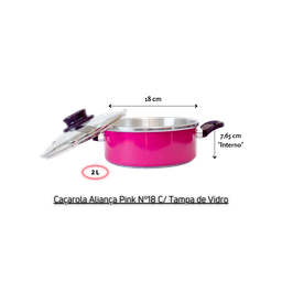 Caçarola Aliança Pigmentada Nº 18 com Tampa de Vidro: praticidade e qualidade para sua cozinha. Rizz - 5