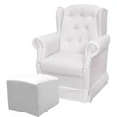 Ver imagem 2 de Poltrona de Amamentação Balanço e Puff Branco Livi
