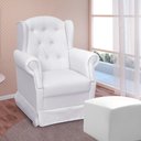 Ver imagem 1 de Poltrona de Amamentação Balanço e Puff Branco Livi