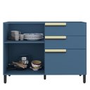Ver imagem 6 de Balcão 120cm 1 Porta 2 Gavetas 1 Porta Temperos Cozinha Flórida Azul/Órion