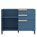 Ver imagem 3 de Balcão 120cm 1 Porta 2 Gavetas 1 Porta Temperos Cozinha Flórida Azul/Órion