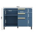 Ver imagem 5 de Balcão 120cm 1 Porta 2 Gavetas 1 Porta Temperos Cozinha Flórida Azul/Órion