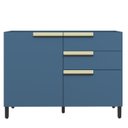Ver imagem 2 de Balcão 120cm 1 Porta 2 Gavetas 1 Porta Temperos Cozinha Flórida Azul/Órion