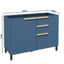Ver imagem 4 de Balcão 120cm 1 Porta 2 Gavetas 1 Porta Temperos Cozinha Flórida Azul/Órion