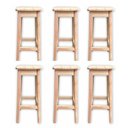 Ver imagem 1 de Kit 6 Bancos Banqueta Alta 70cm Madeira Maciça Quadrado