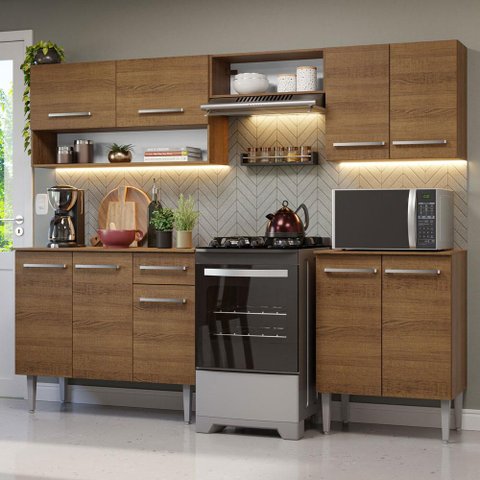 Armário de Cozinha Compacta 229cm Rustic Emilly Madesa 15