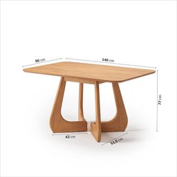Mesa de Jantar Retangular 4 Lugares 140x90cm Paineira Cabecasa Madeiramadeira - 3