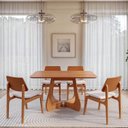 Ver imagem 2 de Mesa de Jantar Retangular 4 Lugares 140x90cm Paineira CabeCasa MadeiraOriginals Marrom/Champanhe
