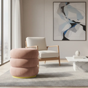 Ver imagem 1 de Puff Banqueta Decorativo Luxo Versatil Cookie Zahav Estofado:rosa-pálido