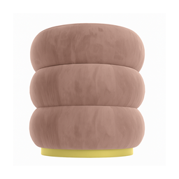 Puff Banqueta Decorativo Luxo Versatil Cookie Zahav Estofado:rosa-pálido - 2