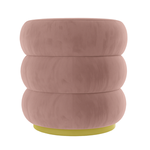Puff Banqueta Decorativo Luxo Versatil Cookie Zahav Estofado:rosa-pálido