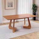 Ver imagem 1 de Mesa de Jantar Retangular 6 Lugares 180x100cm Paineira CabeCasa MadeiraOriginals Marrom/Champanhe
