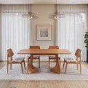 Ver imagem 3 de Mesa de Jantar Retangular 6 Lugares 180x100cm Paineira CabeCasa MadeiraOriginals Marrom/Champanhe