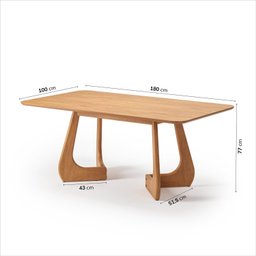 Mesa de Jantar Retangular 6 Lugares 180x100cm Paineira Cabecasa Madeiramadeira - 3