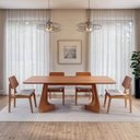 Ver imagem 2 de Mesa de Jantar Retangular 6 Lugares 210x100cm Paineira CabeCasa MadeiraOriginals Marrom/Champanhe