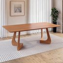 Ver imagem 1 de Mesa de Jantar Retangular 6 Lugares 210x100cm Paineira CabeCasa MadeiraOriginals Marrom/Champanhe