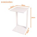 Ver imagem 3 de Mesa Lateral de Apoio Branca Quadrada para Salas Quartos Hall Consultórios Decorar Luxo