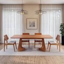 Ver imagem 4 de Mesa de Jantar Retangular 8 Lugares 240x110cm Paineira CabeCasa MadeiraOriginals Marrom/Champanhe