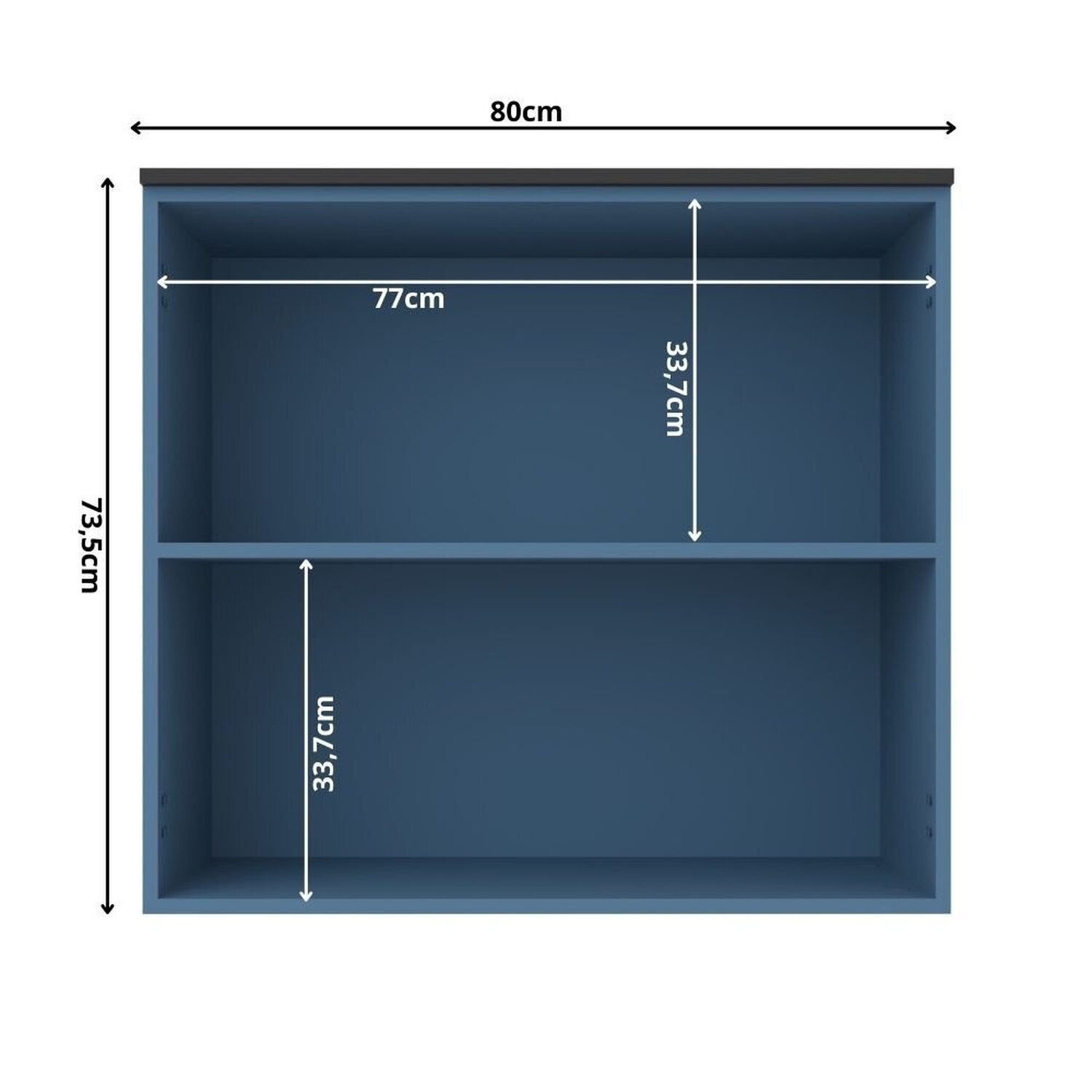 Armário Aéreo 80cm 2 Portas Cozinha Flórida em MDP Azul 73.5 cm x 80 cm x 35 cm