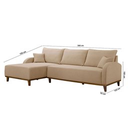 Sofá Albano Linho 300cm Chaise Lado Esquerdo Meu Sofá Online - 5