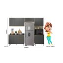 Ver imagem 3 de Cozinha Completa Modulada Paneleiro Microondas 4 Peças 100% MDF Angelita Cinza/Bianco Tok/Chumbo