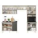 Ver imagem 4 de Cozinha Completa Modulada Paneleiro Microondas 4 Peças 100% MDF Angelita Cinza/Bianco Tok/Chumbo