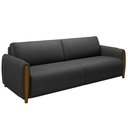 Ver imagem 1 de Sofá 3 Lugares 223cm Pés Madeira Amaranto M22 PU Preto - Mpozenato