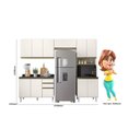 Ver imagem 3 de Cozinha Completa Modulada Paneleiro Microondas 4 Peças 100% MDF Angelita Branco/Bianco Tok/Off White Cetim