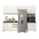 Ver imagem 2 de Cozinha Completa Modulada Paneleiro Microondas 4 Peças 100% MDF Angelita Branco/Bianco Tok/Off White Cetim