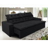 Sofá Concept 2,20 metros Retrátil e reclinável com Molas Suede Light Preto -Sofá na Web - 2