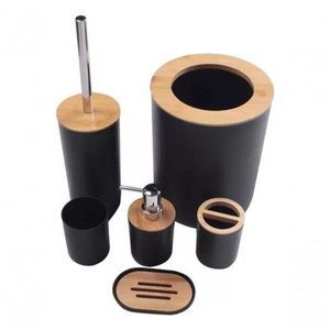 Kit 6 Peças para Lavabo Banheiro Moderno Plástico Abs Bambu