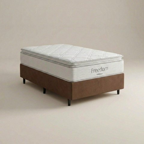 Conjunto Solteiro Box + Colchão Freedom Ortobom Espuma Viscoelástica 88x188