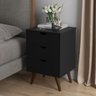 Conjunto 2 Mesas de Cabeceira 3 Gavetas Grecia Plus Quarto:preto - 2