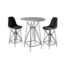 Ver imagem 1 de Jogo Mesa Bistrô Eames Branca 60Cm 2 Banquetas Preta Base Ferro Preto - Cor: Branco