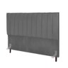 Cabeceira Cama Solteiro Box 100cm Lídia Corino e Frame Cinza - 1
