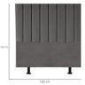 Cabeceira Cama Solteiro Box 100cm Lídia Corino e Frame Cinza - 3